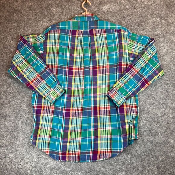 Ralph Lauren Mens XL Classic Fit Multicolor Plaid Long Sleeve Button-Down Shirt - Picture 8 of 9